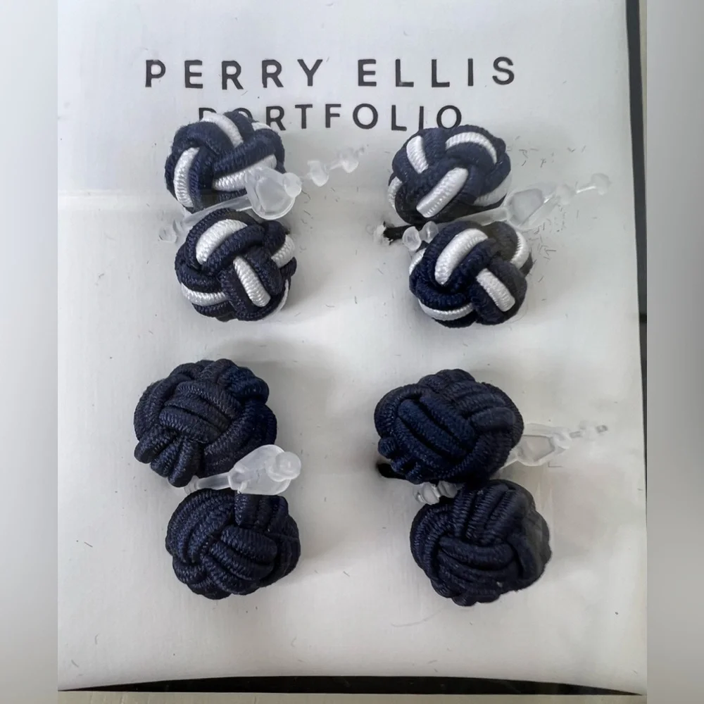 Brand New-Perry Ellis Portfolio Men's Silk Knot Cufflinks